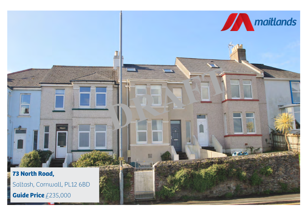 73 North Road, Saltash, Cornwall, PL12 6BD Guide Price £235,000 • Modern Sociable Open Plan Living • Generous Single Garage