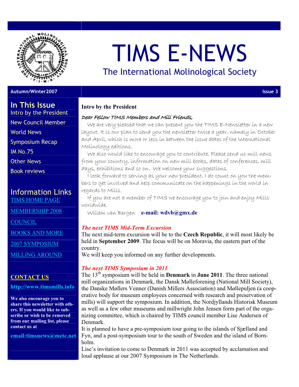 TIMS E-NEWS the International Molinological Society