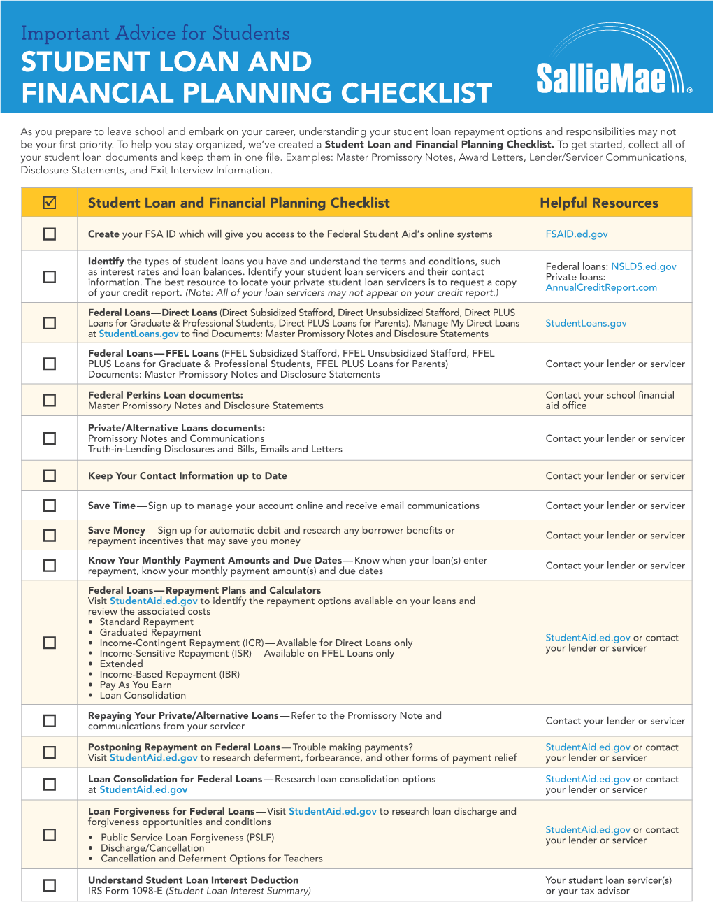 Financial Planning Checklist