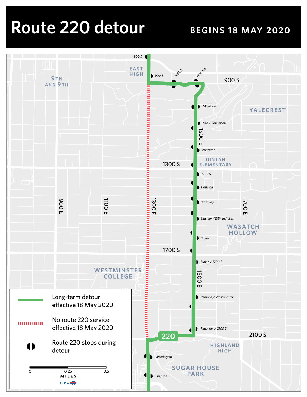 Route 220 Detour BEGINS 18 MAY 2020