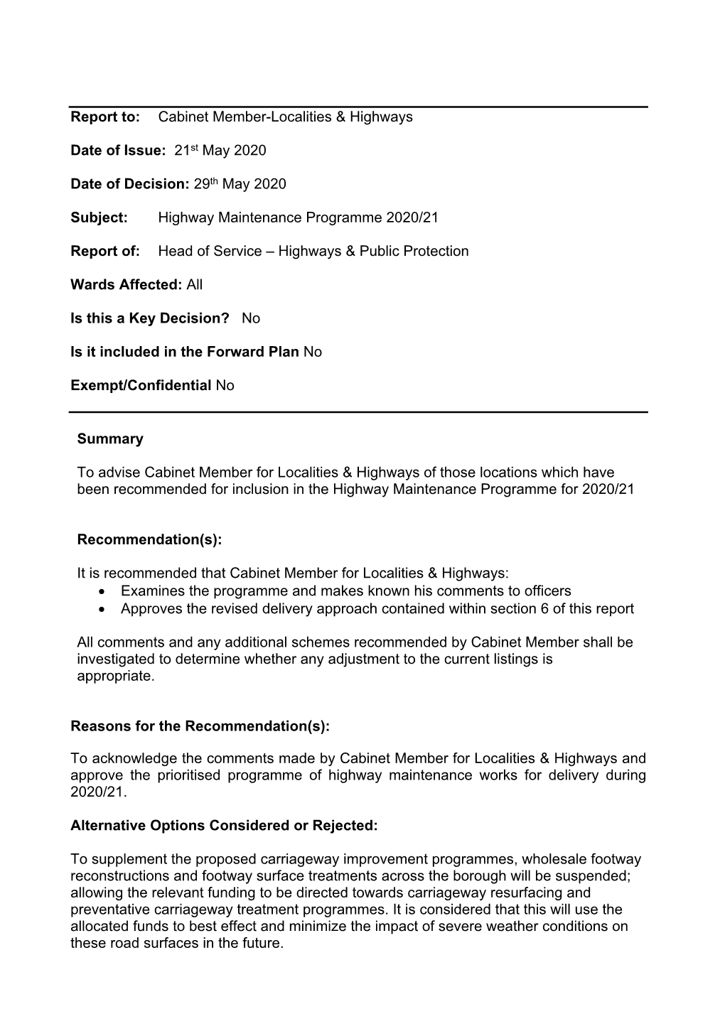 Highway Maintenance Programme 202021.Pdf