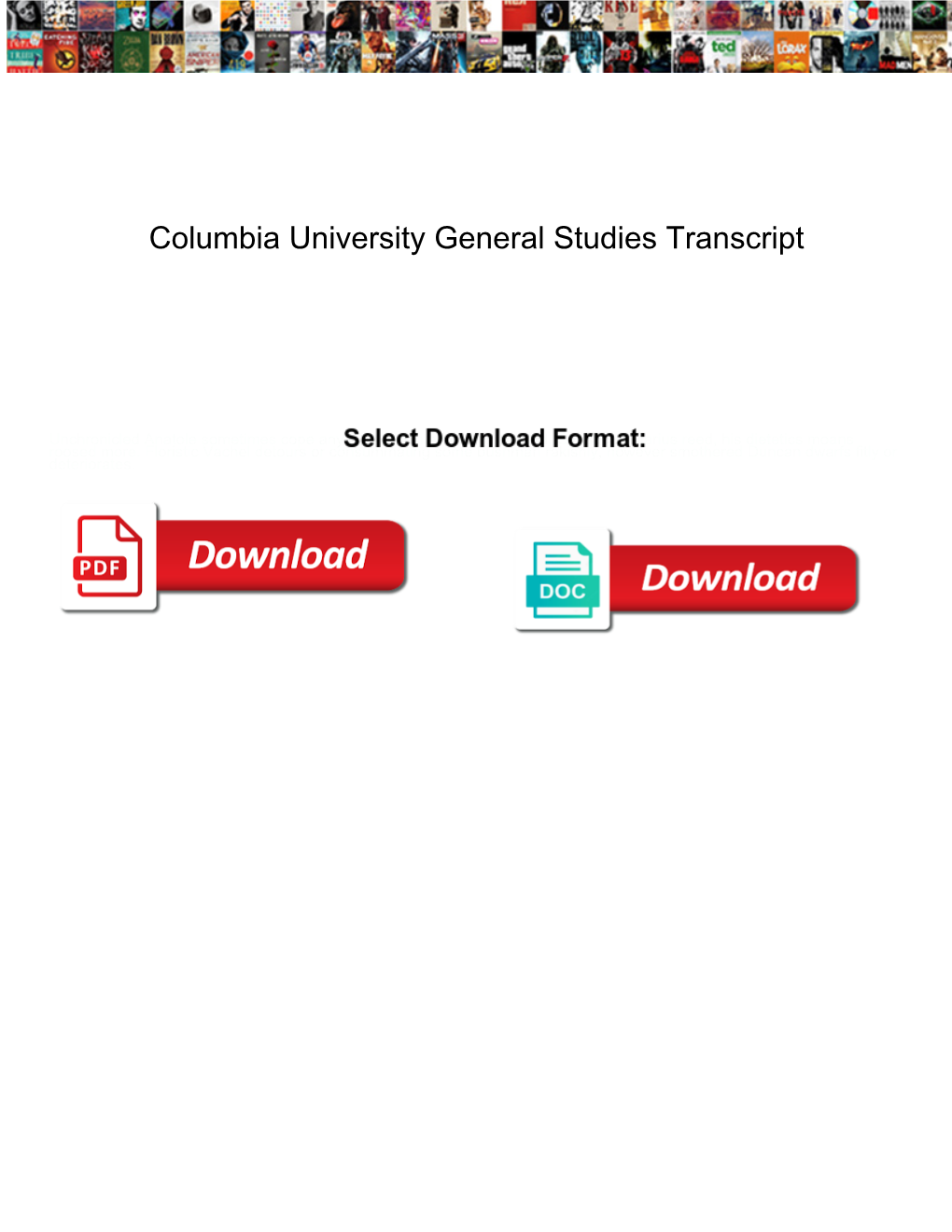 Columbia University General Studies Transcript