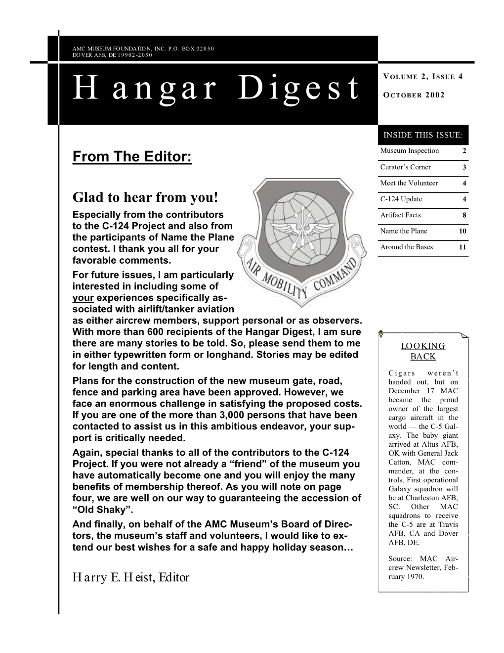 Hangar Digest O CTOBER 2002