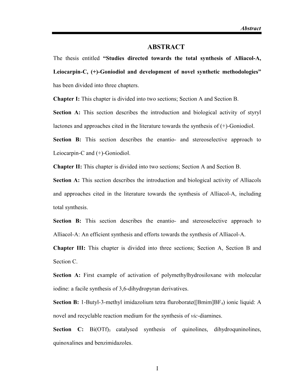 Chapter I: This Chapter Is Divided Into Two Sections; Section a and Section B s1