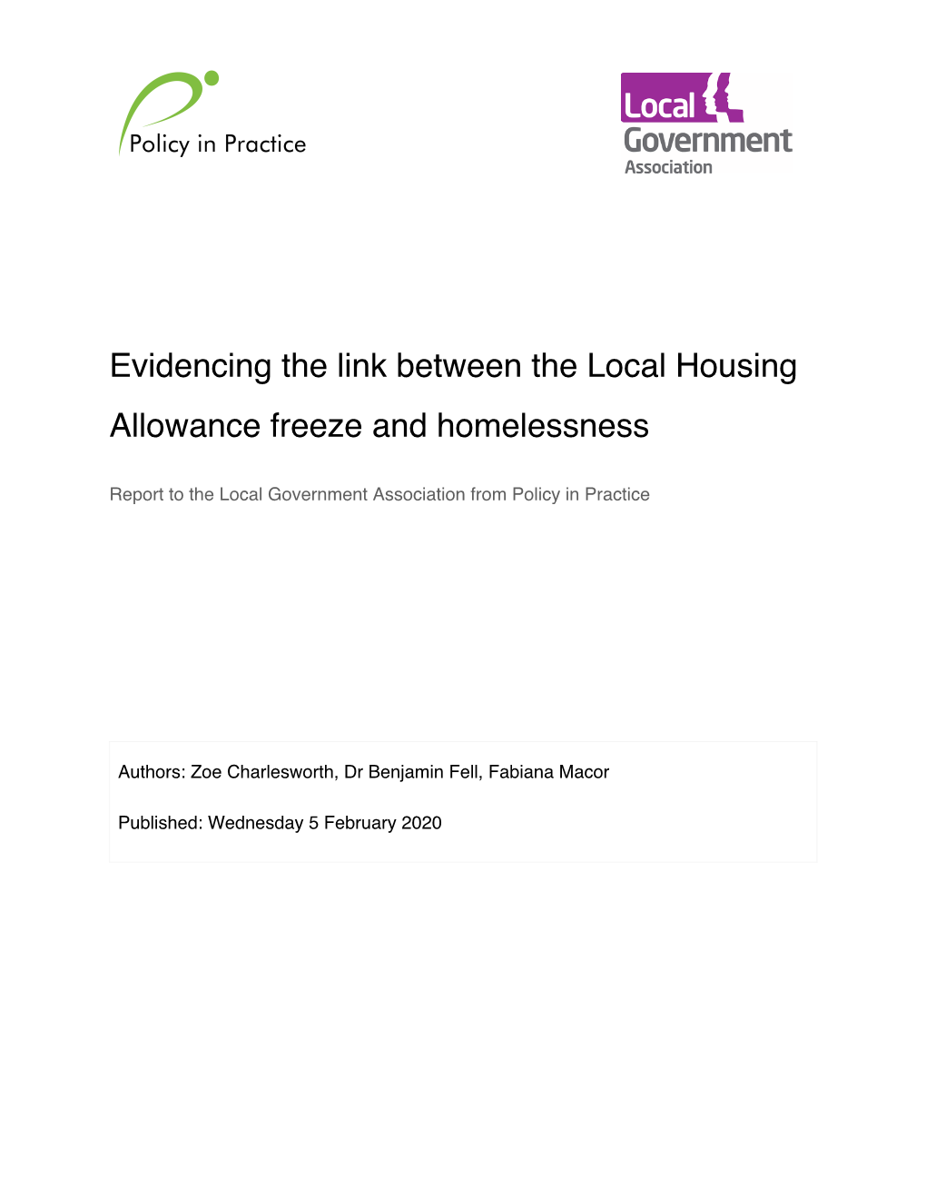 Local Housing Allowance Freeze and Homelessness