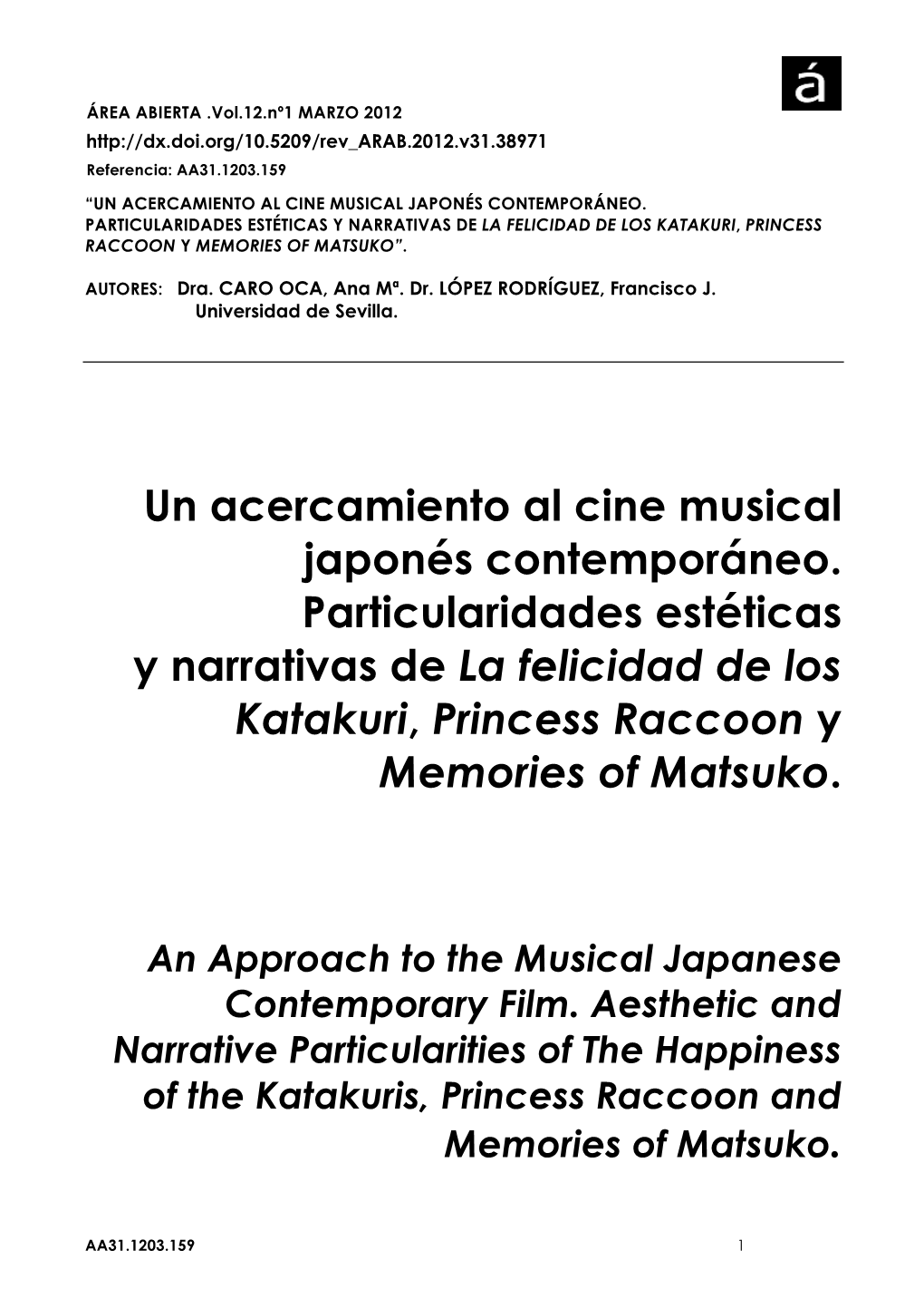 Un Acercamiento Al Cine Musical Japonés Contemporáneo