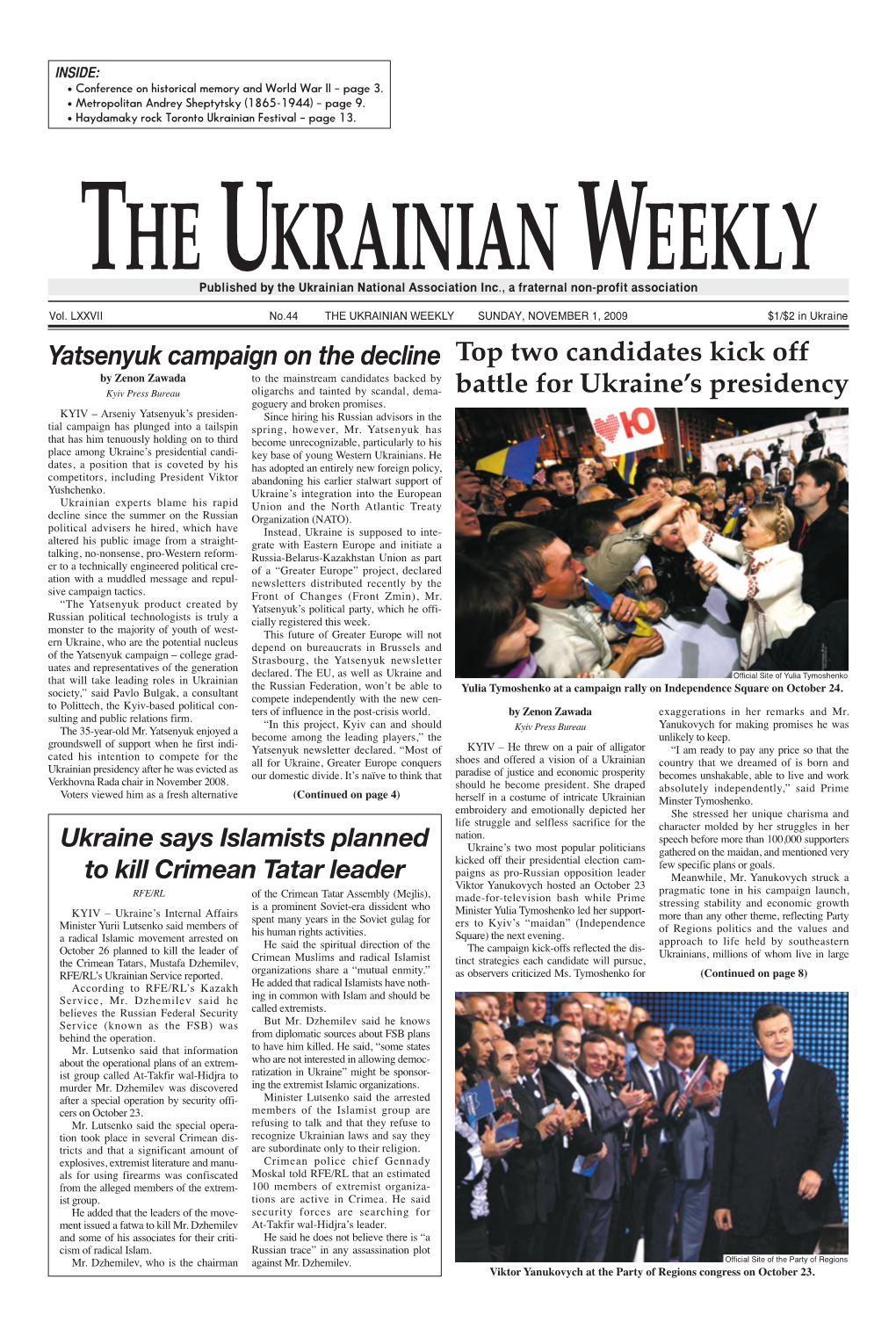 The Ukrainian Weekly 2009, No.44
