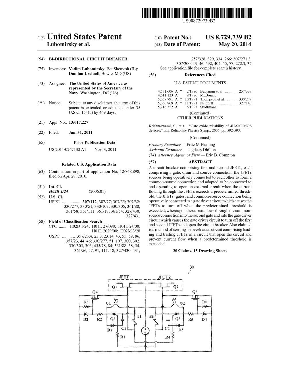 (12) United States Patent (10) Patent No.: US 8,729,739 B2 Lubomirsky Et Al