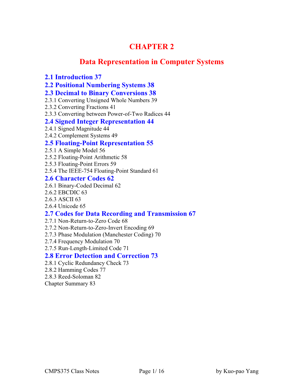 chapter 2 data representation in computer systems