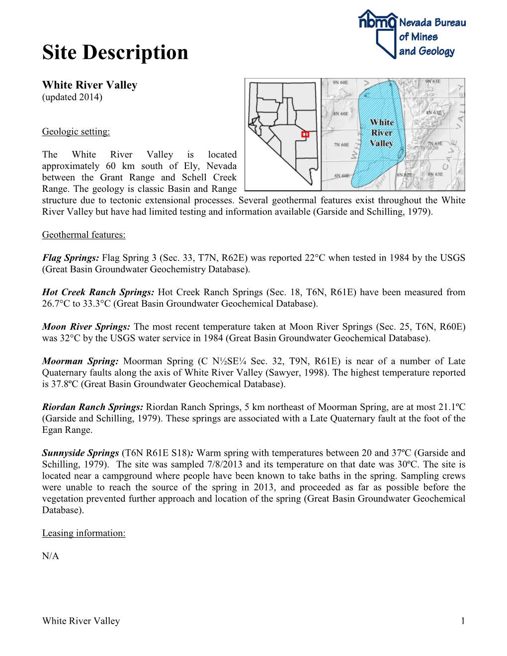 White River Valley (Updated 2014)