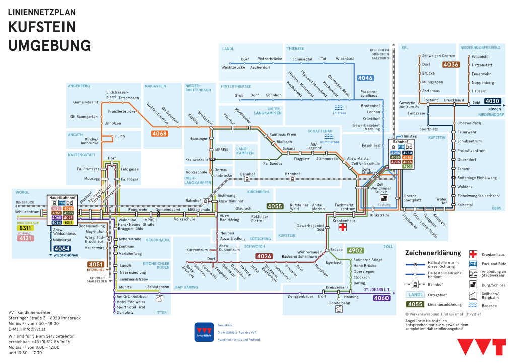 Liniennetzplan Kufstein Und Umgebung