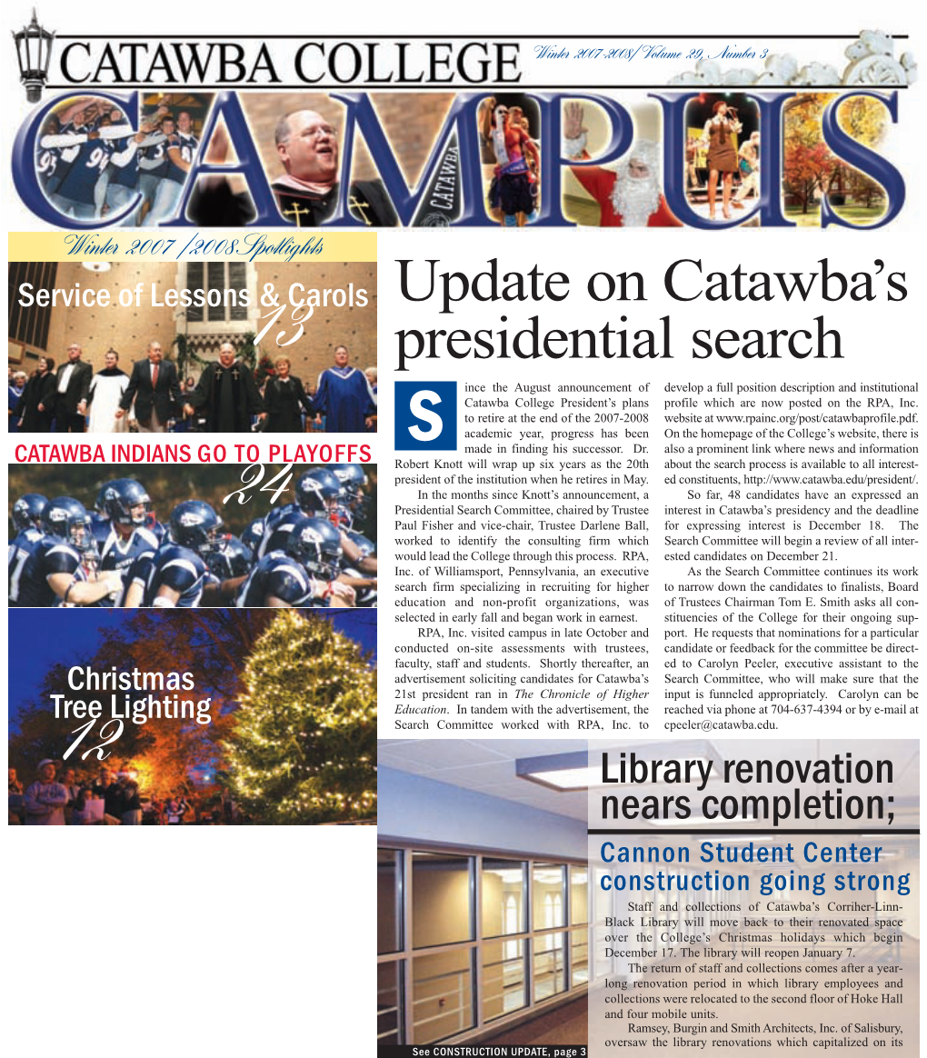 Update on Catawba's Presidential Search