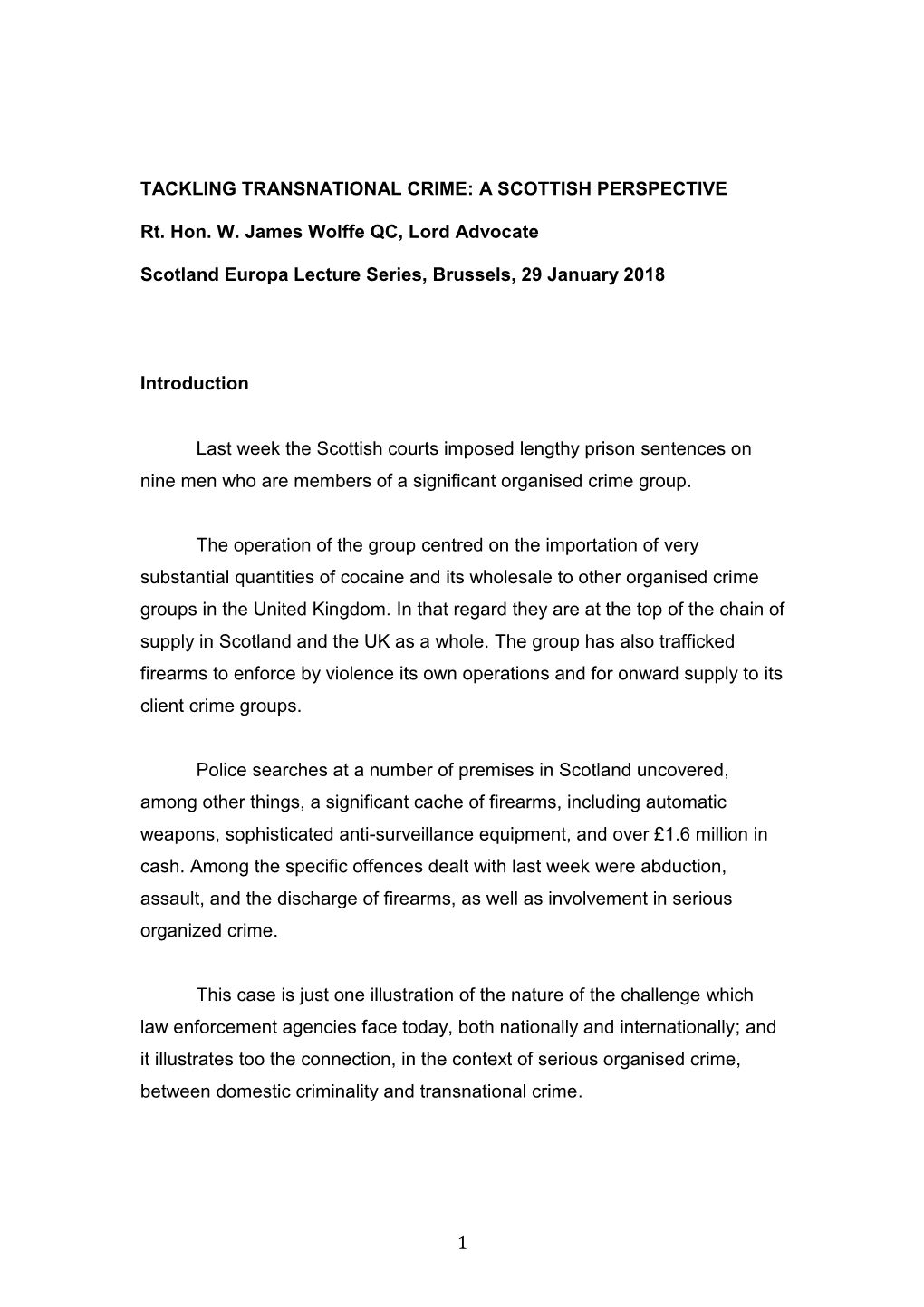 1 Tackling Transnational Crime: a Scottish