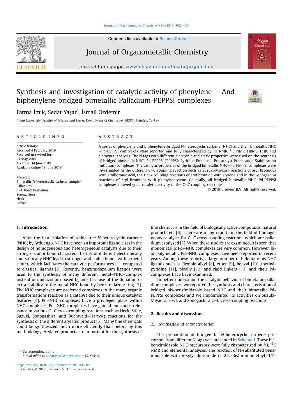 Synthesis and Investigation of Catalytic Activity of Phenylene