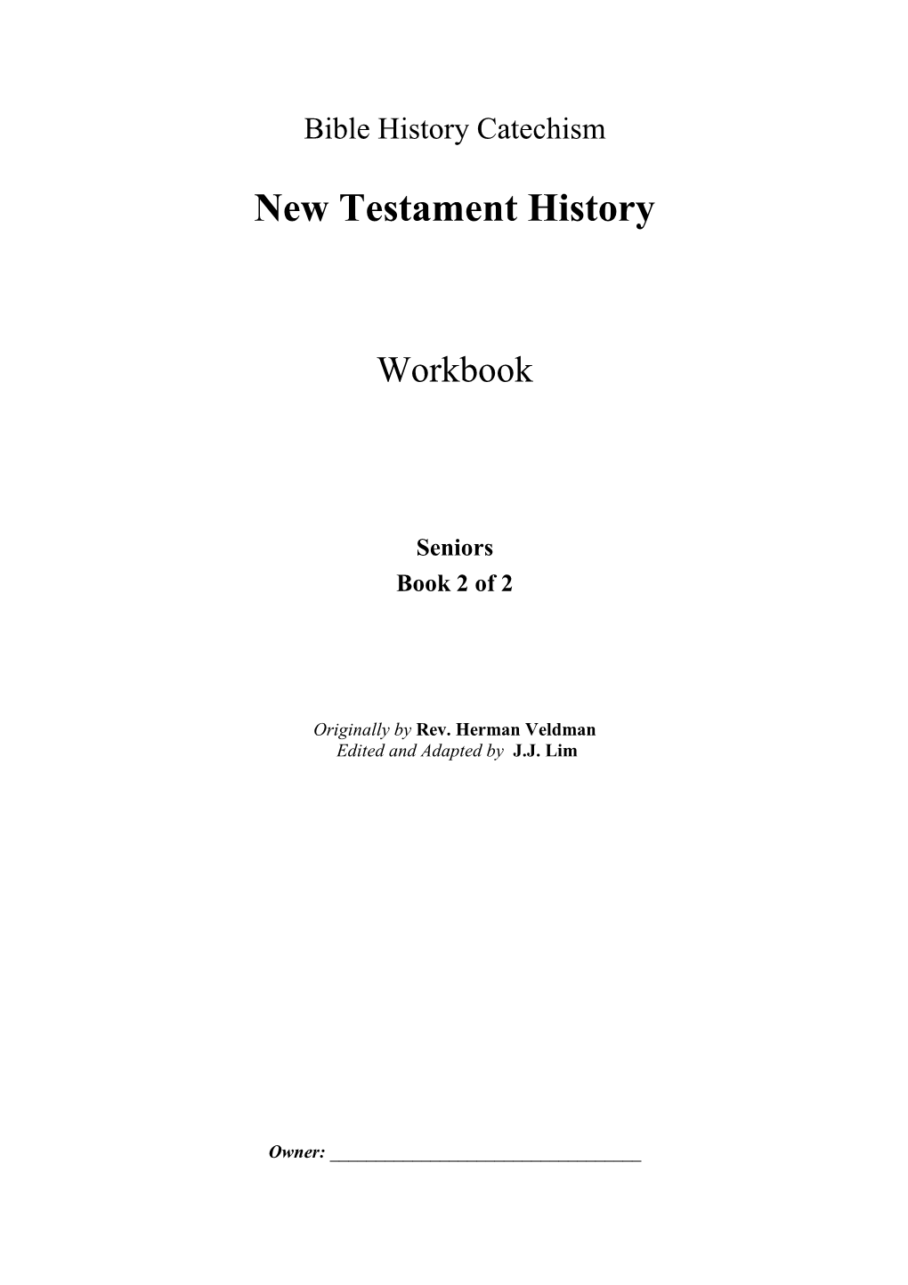 New Testament History