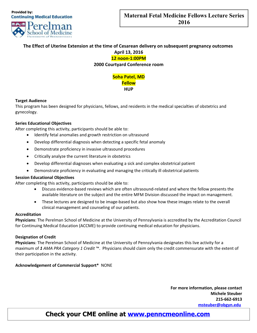 The Effect of Uterine Extension at the Time of Cesarean Delivery on Subsequent Pregnancy