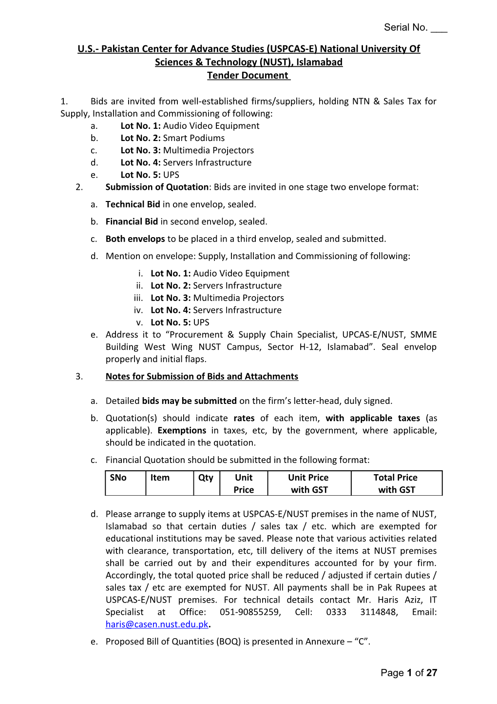 Service Schedule of Main Data Centre & Rcms Server Room