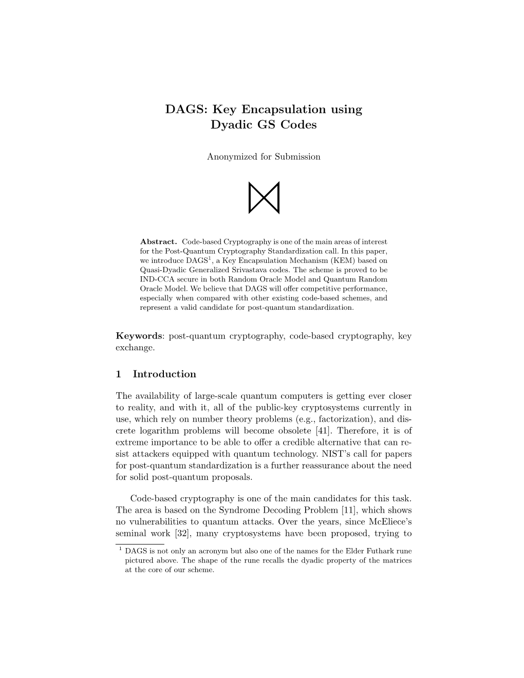 DAGS: Key Encapsulation Using Dyadic GS Codes