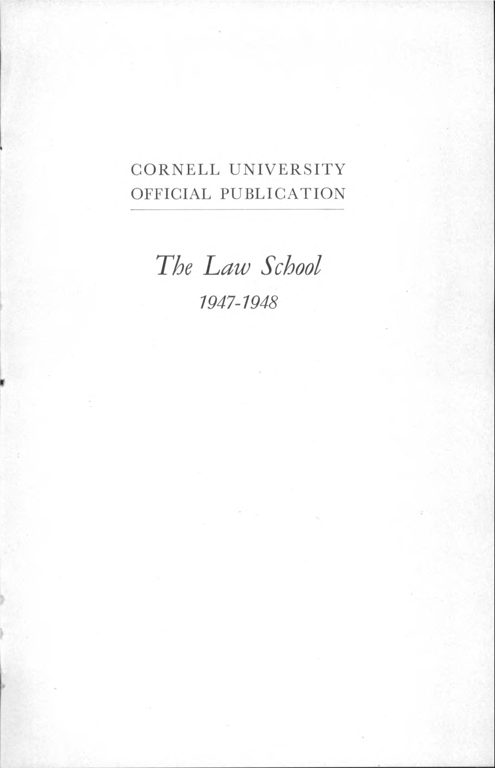 The Taw School 1947-1948 MYRON TAYLOR HALL: Gift of Myron C