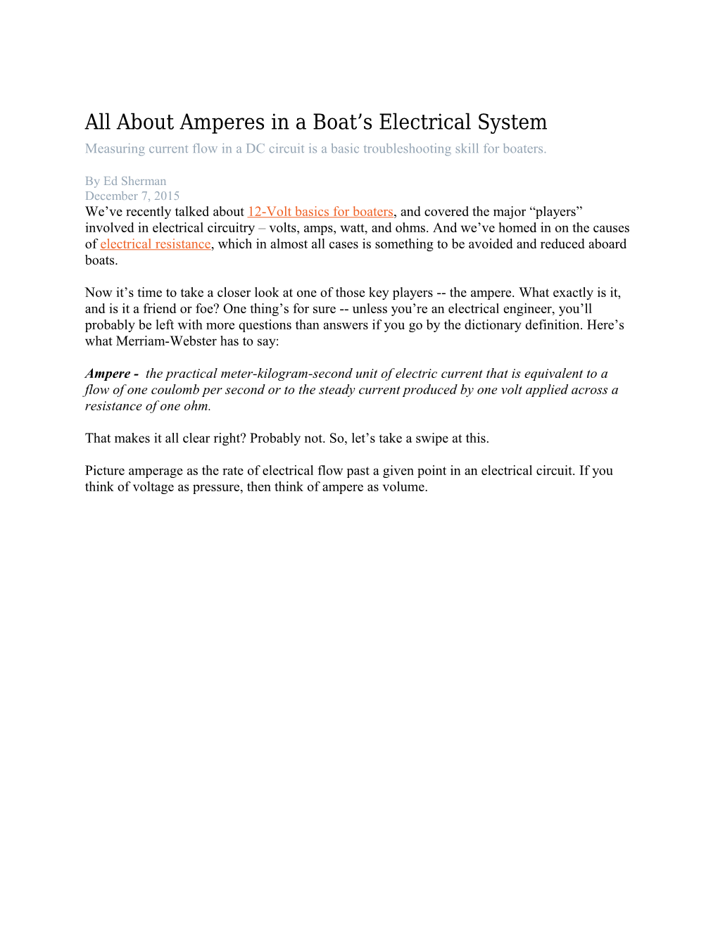 Measuring Current Flow in a DC Circuit Is a Basic Troubleshooting Skill for Boaters