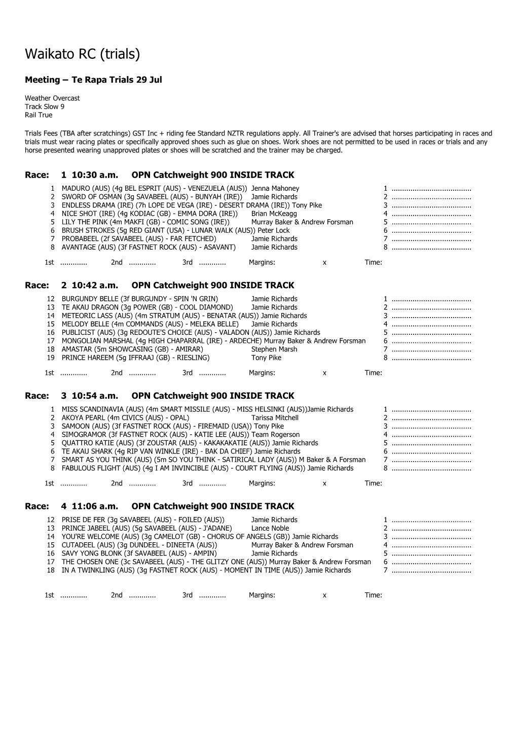 Trial Fields