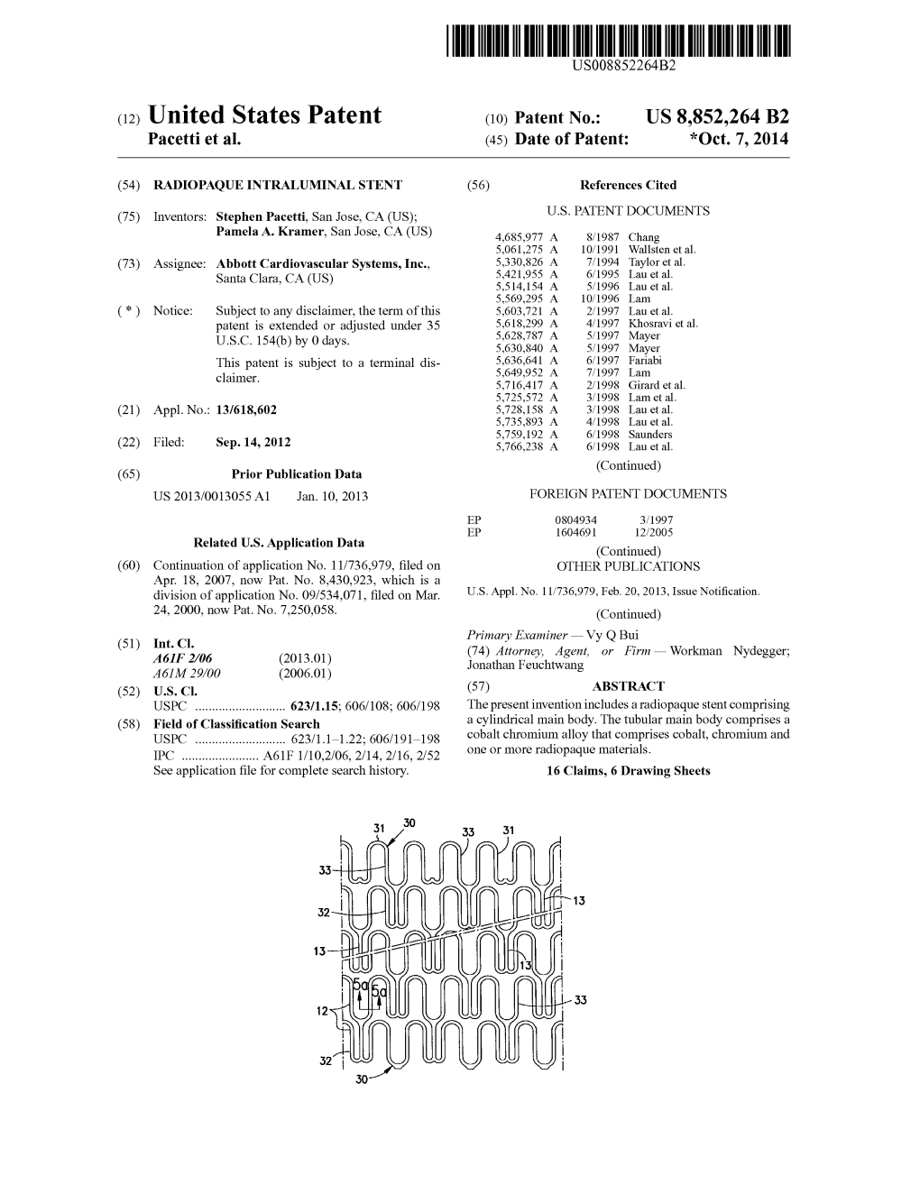 (12) United States Patent (10) Patent No.: US 8,852.264 B2 Pacetti Et Al