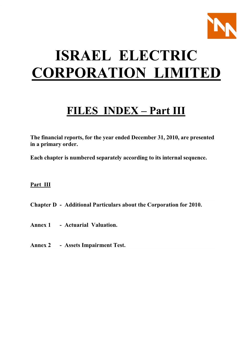 Electric Israel Corporation Limited