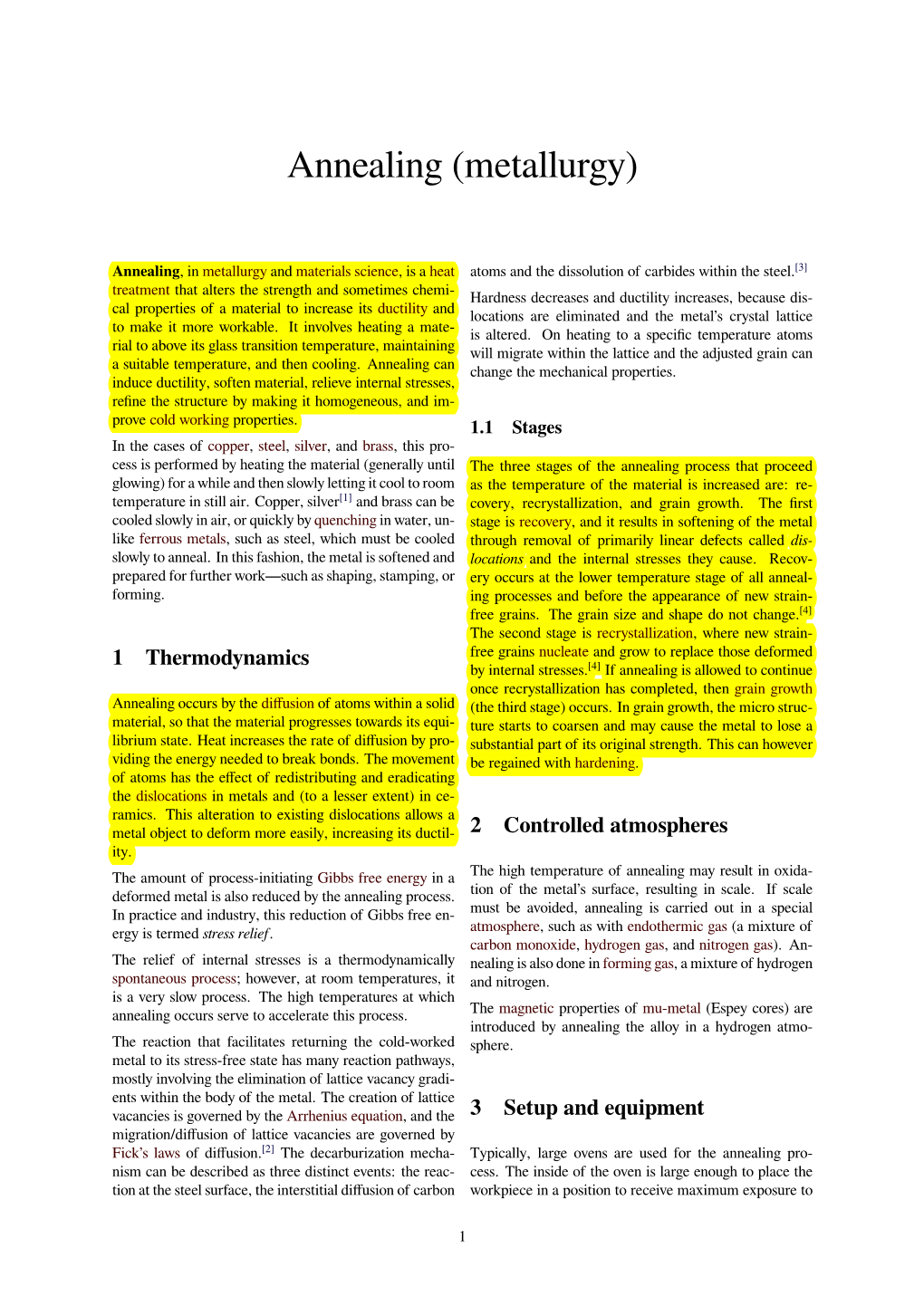 Annealing (Metallurgy)