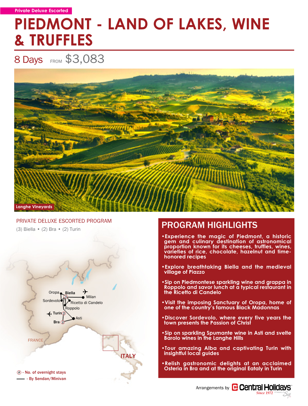 Piedmont - Land of Lakes, Wine & Truffles