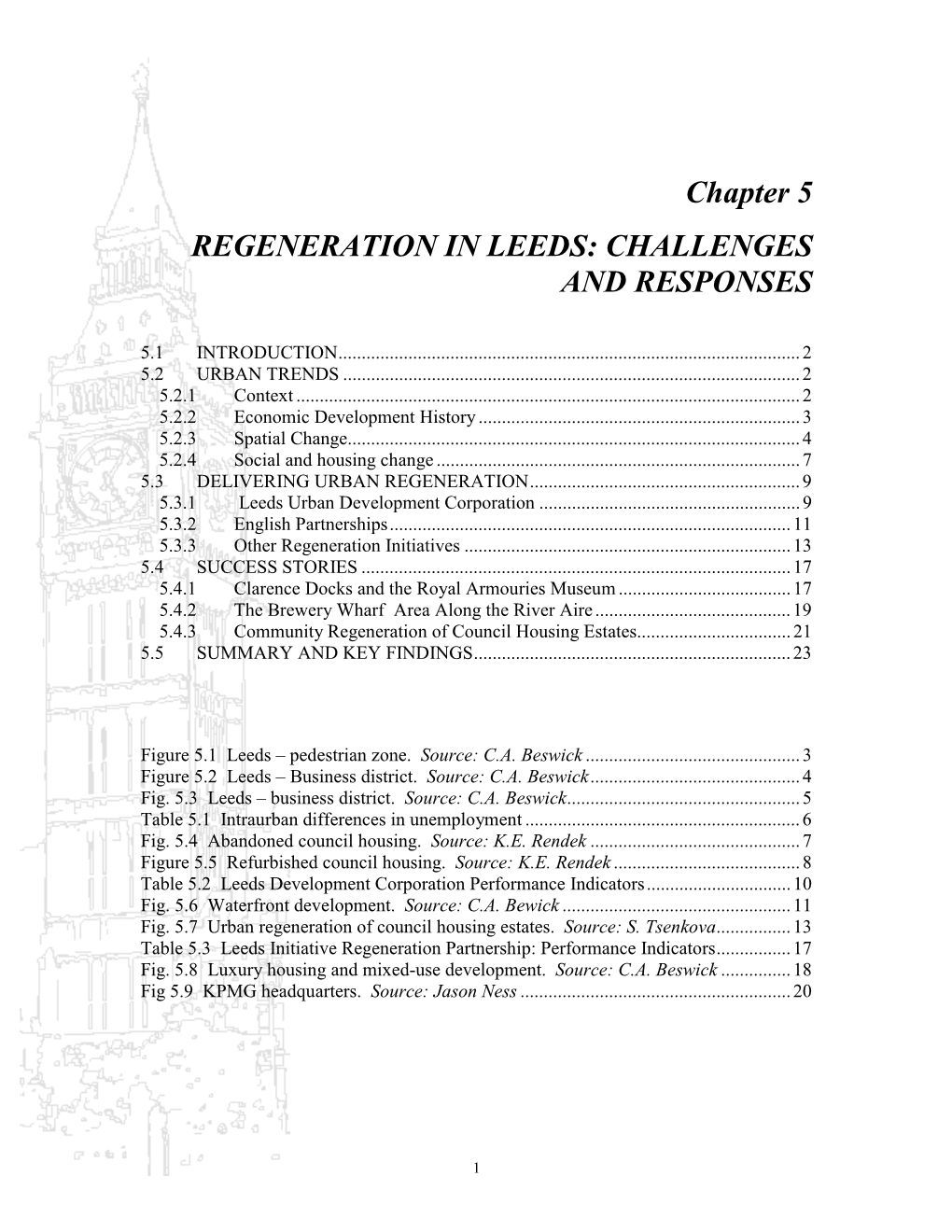 Chapter 5 REGENERATION in LEEDS: CHALLENGES and RESPONSES