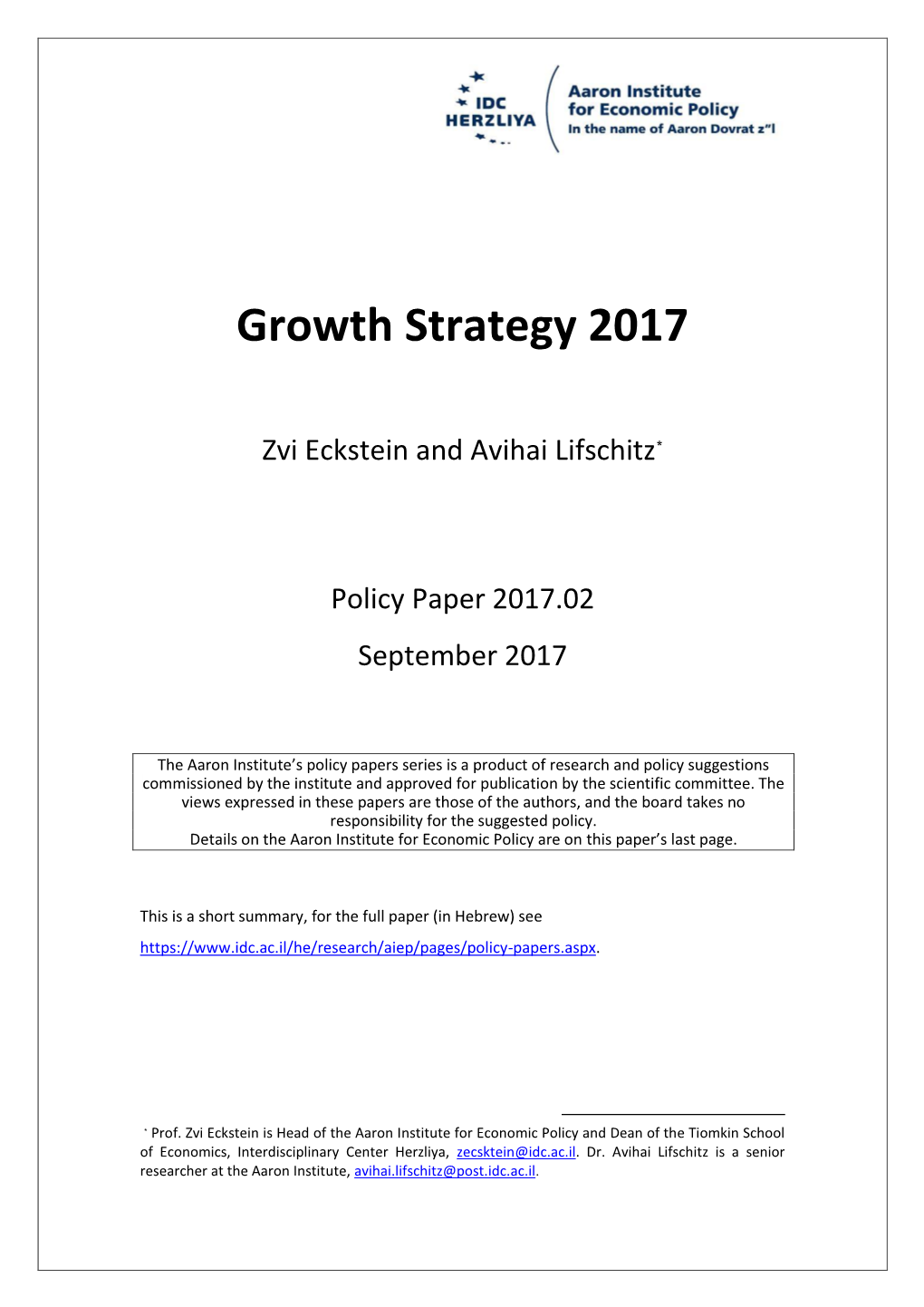 Growth Strategy 2017