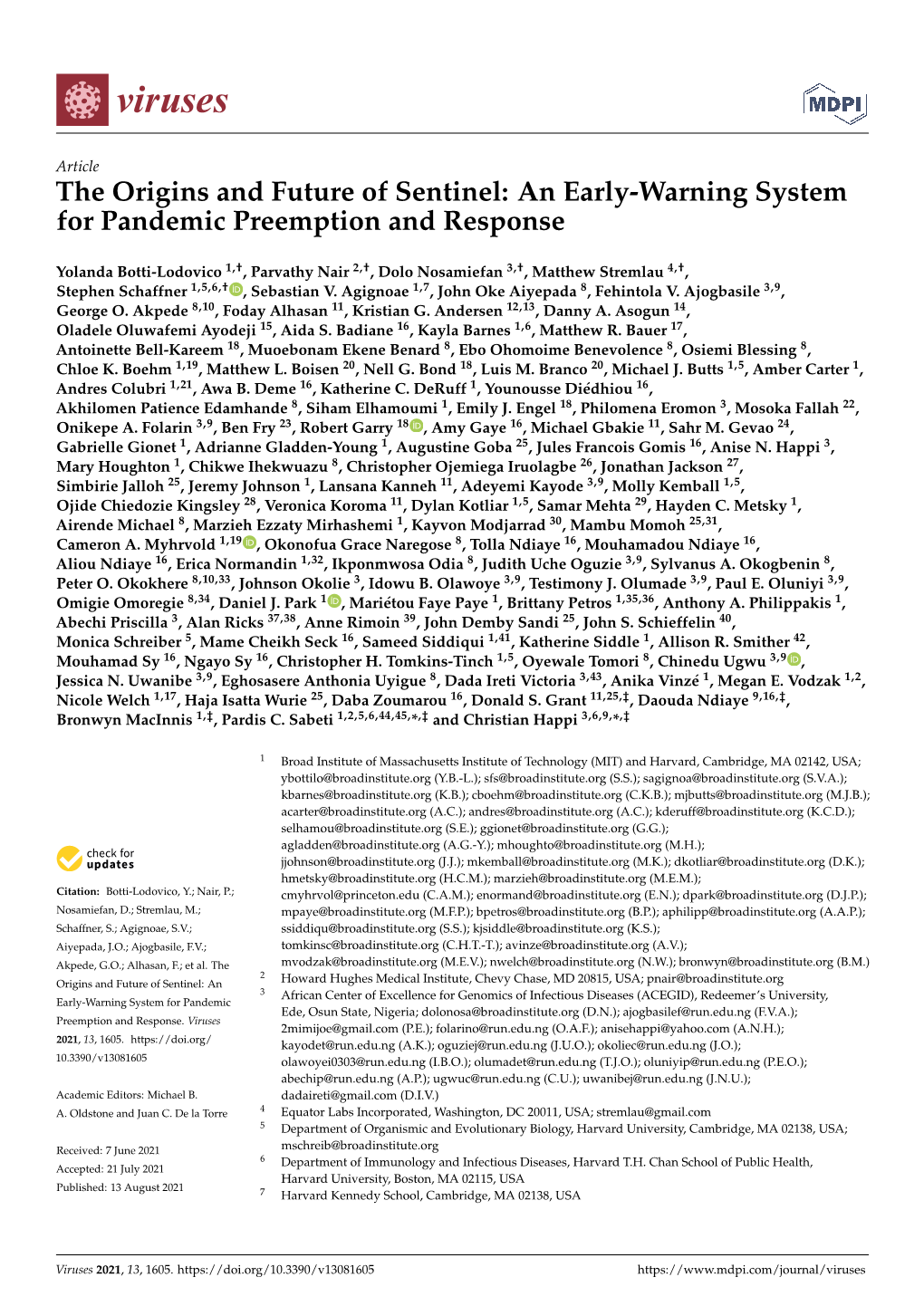 The Origins and Future of Sentinel: an Early-Warning System for Pandemic Preemption and Response