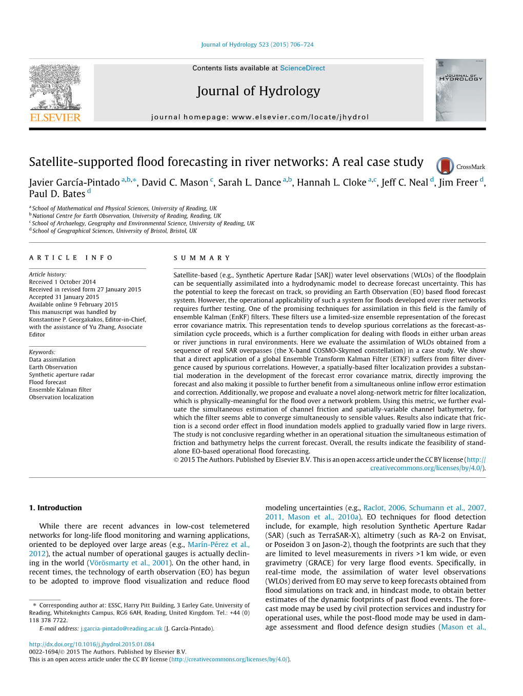 Satellite-Supported Flood Forecasting in River Networks