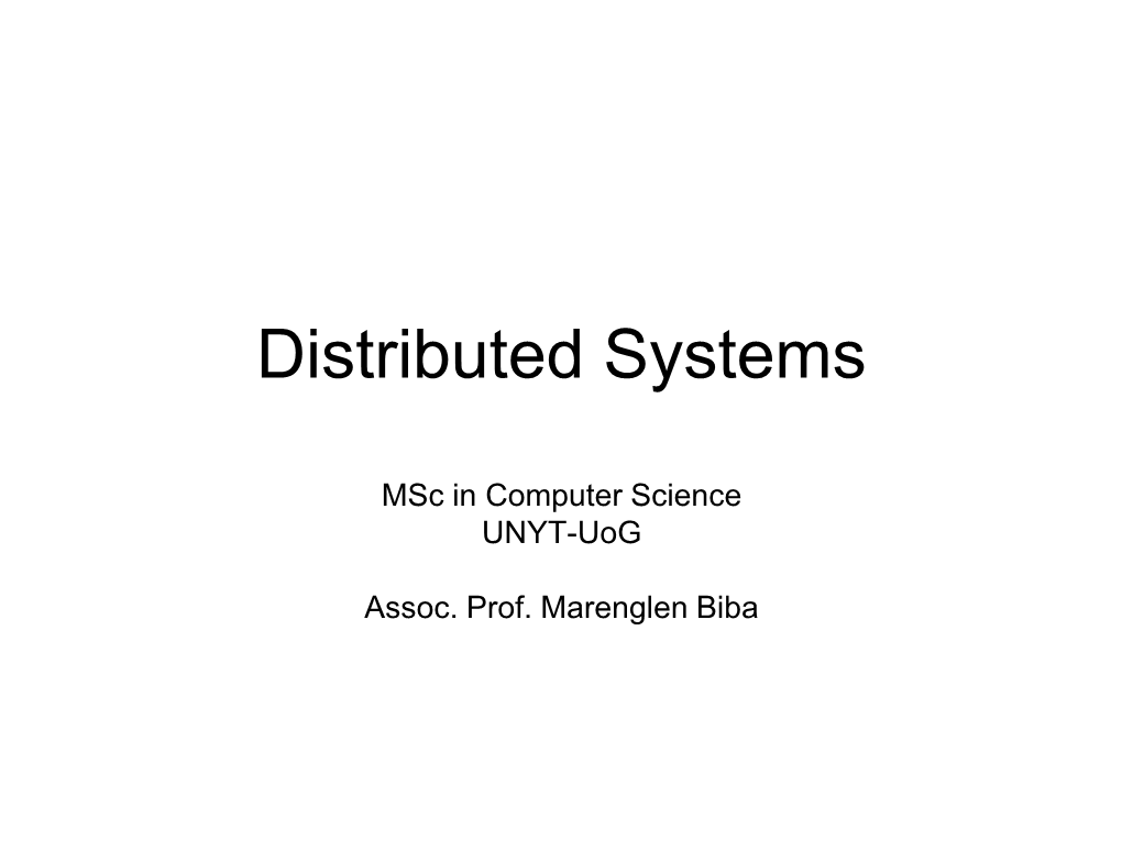 Distributed Systems