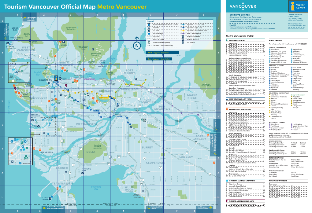 Tourism Vancouver Official Map Metro Vancouver