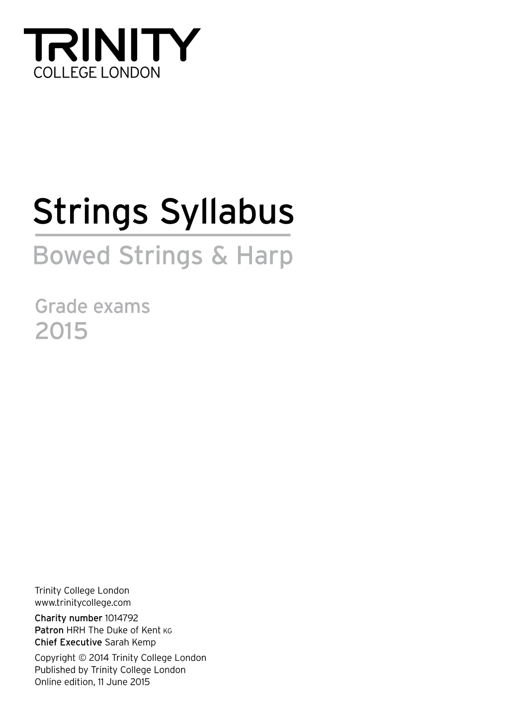 Strings Syllabus Bowed Strings & Harp
