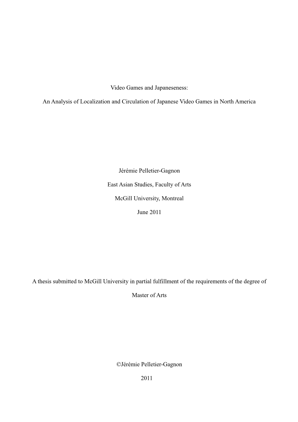 An Analysis of Localization and Circulation of Japanese Video Games in North America