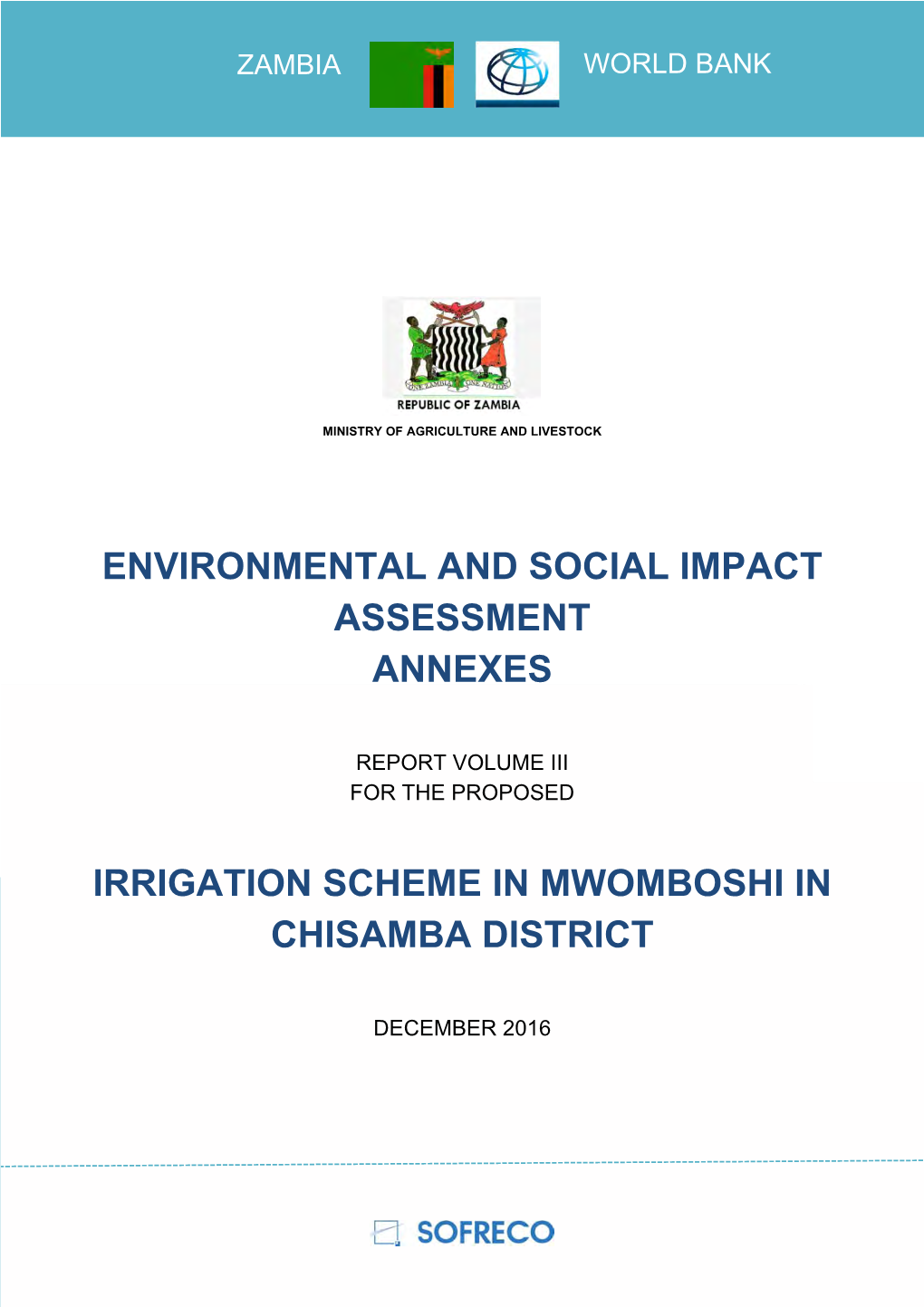 Environmental and Social Impact Assessment Annexes