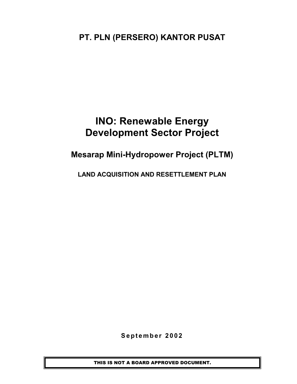 Renewable Energy Development Sector Project