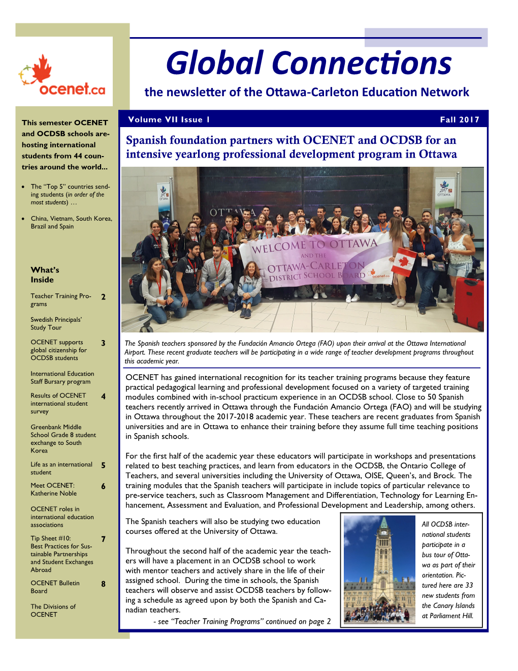 Global Connections the Newsletter of the Ottawa-Carleton Education Network