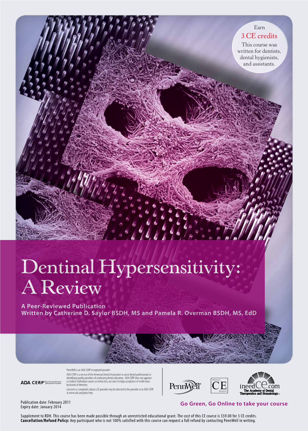 Dentinal Hypersensitivity: a Review a Peer-Reviewed Publication Written by Catherine D