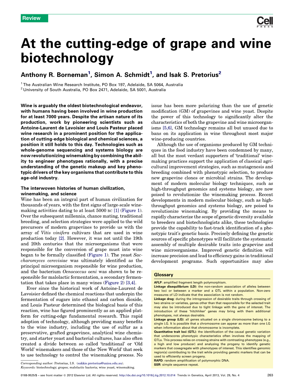 At the Cutting-Edge of Grape and Wine Biotechnology
