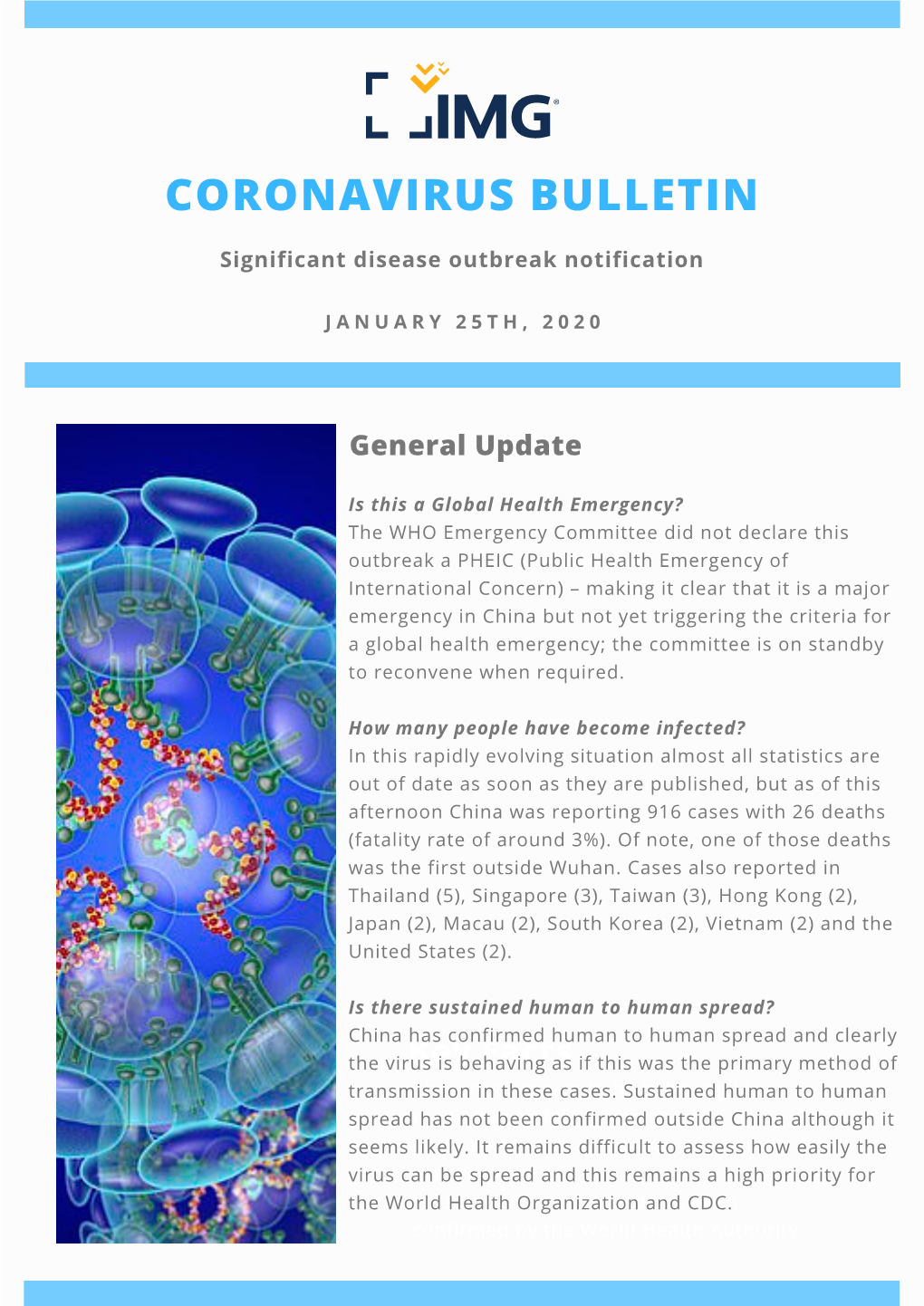 IMG Coronavirus Bulletin