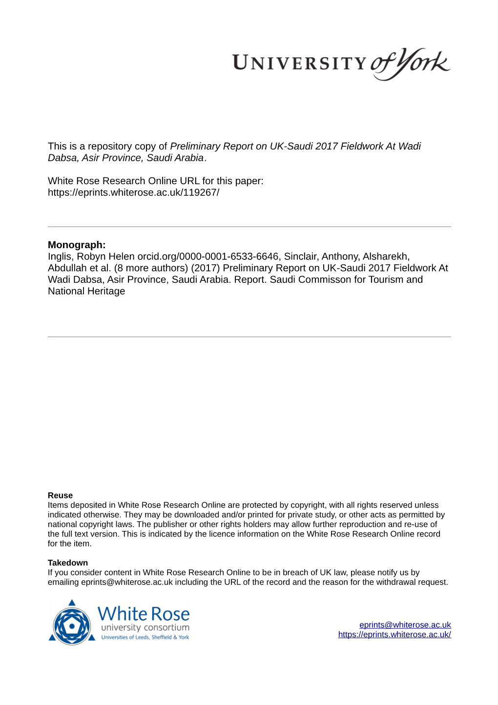 Preliminary Report on UK-Saudi 2017 Fieldwork at Wadi Dabsa, Asir Province, Saudi Arabia