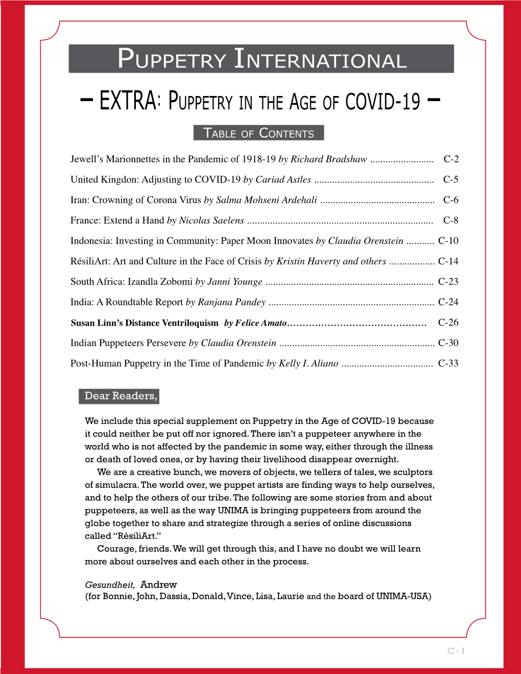 Age of Covid-19 – Table of Contents