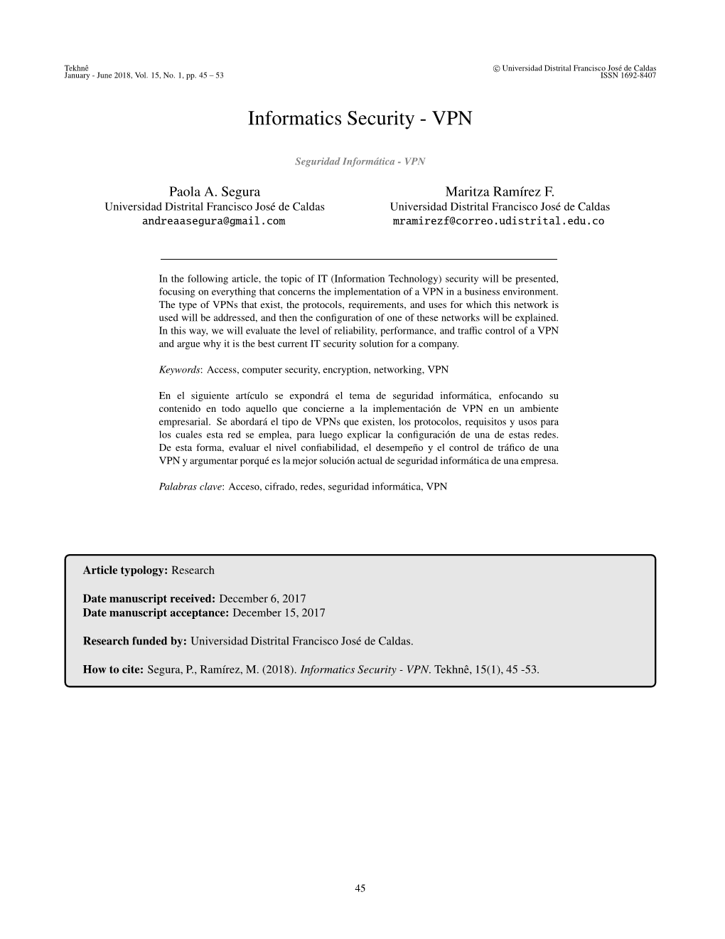 Informatics Security - VPN