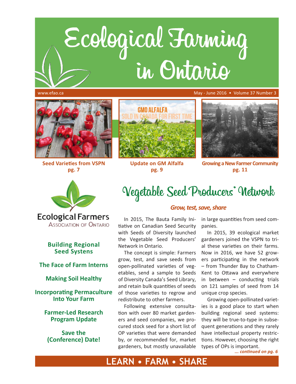 Ecological Farming in Ontario