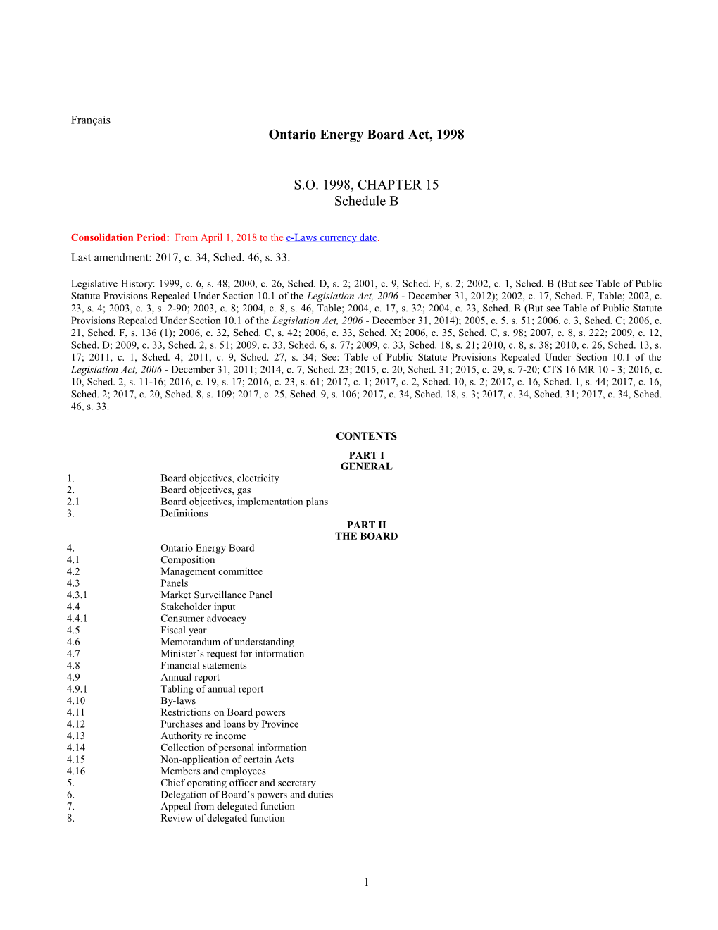 Ontario Energy Board Act, 1998, S.O. 1998, C. 15, Sched. B