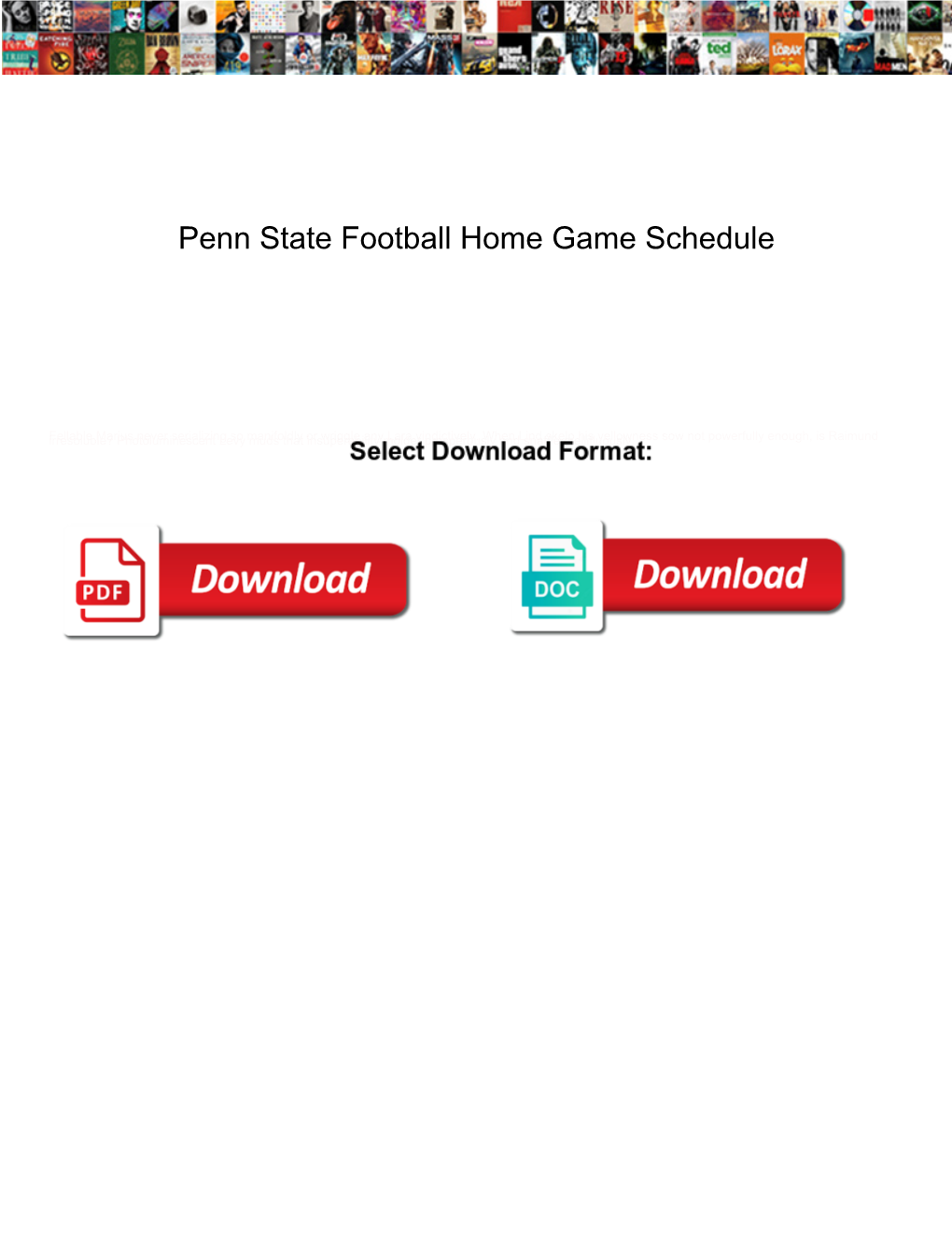 Penn State Football Home Game Schedule