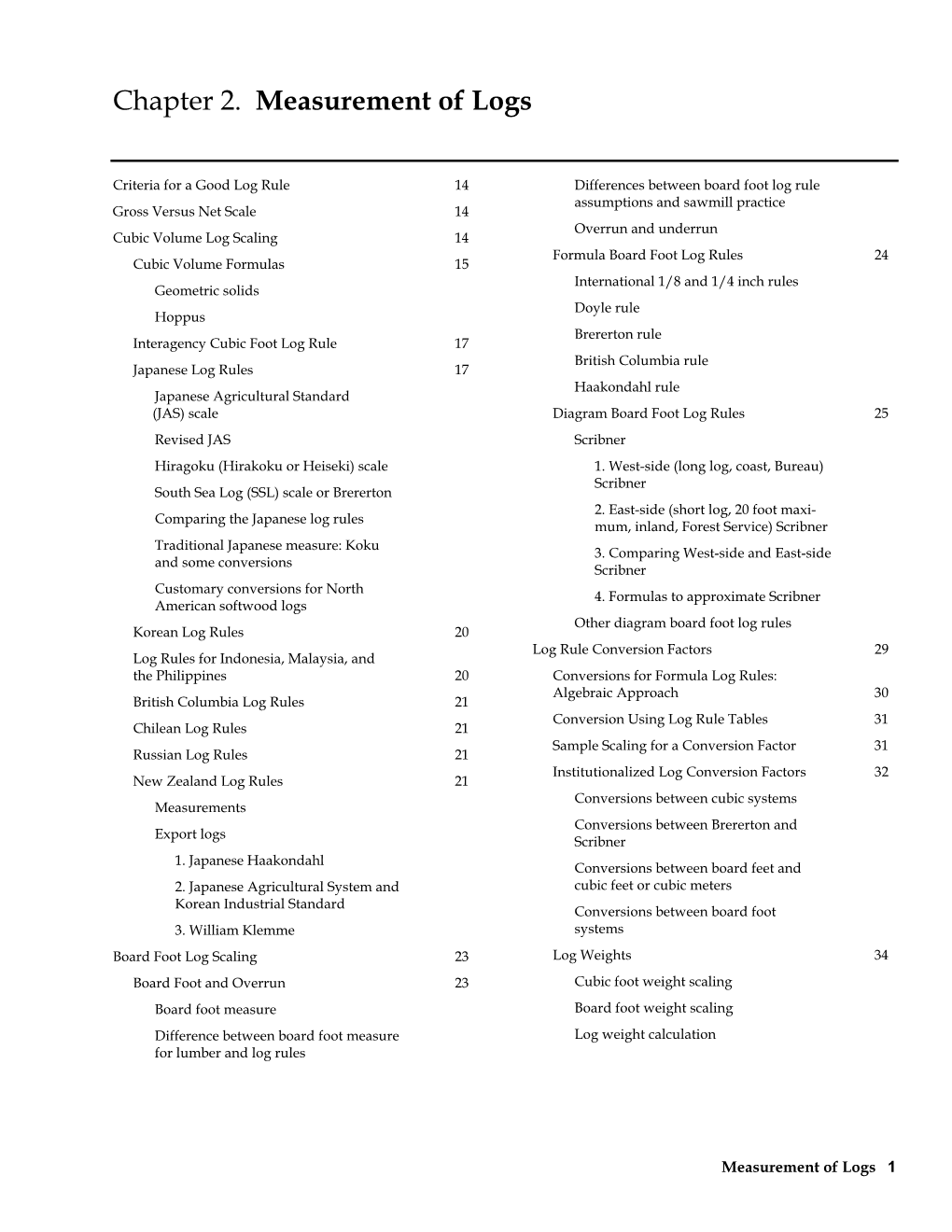 Chapter 2. Measurement of Logs